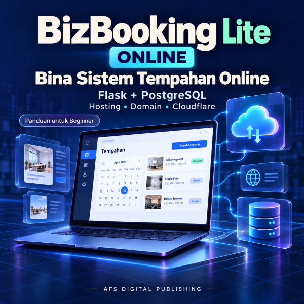 Kulit eBook BizBooking Lite Online — panduan membina sistem tempahan online menggunakan Flask dan PostgreSQL